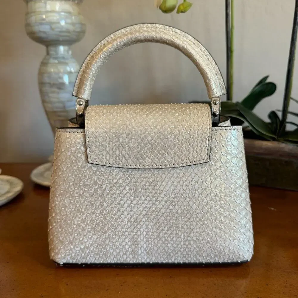 EXTREMELY RARE NEW Louis Vuitton Gold Python Capucines Mini Bag Paris Exclusive - Picture 11 of 15